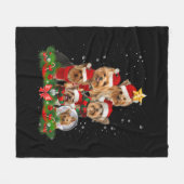 Funny Yorkshire Terrier Dog kerstboom Fleece Deken (Voorkant (Horizontaal))