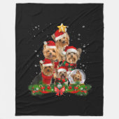 Funny Yorkshire Terrier Dog kerstboom Fleece Deken (Voorkant)