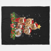 Funny Yorkshire Terrier Dog kerstboom Fleece Deken (Voorkant (Horizontaal))