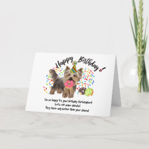 Funny Yorkshire Terrier Huisdier Verjaardag Kaart