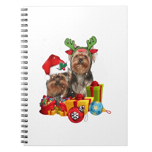 Funny Yorkshire Terrier Kerstmis Notitieboek (Voorkant)
