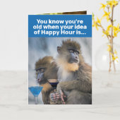 Funny You Know You're Old- Happy Hour Birthday Kaart (Gele Bloem)