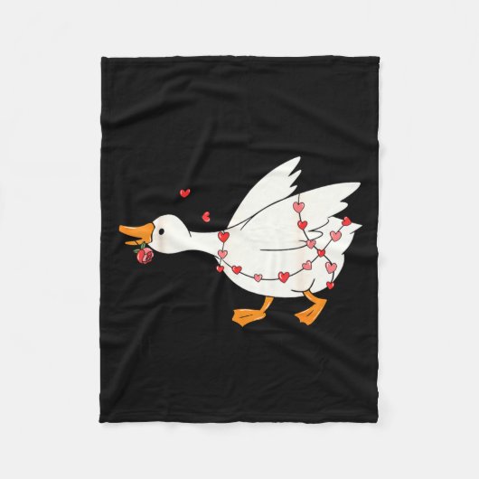 Funny You Make My Heart Go Honk Goose Heart Valent Fleece Deken (Voorkant)