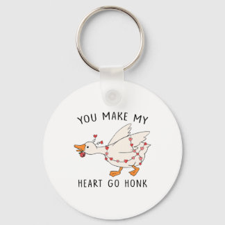 Funny You Make My Heart Go Honk Goose Heart Valent Sleutelhanger