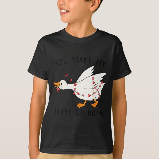 Funny You Make My Heart Go Honk Goose Heart Valent T-shirt (Voorkant)