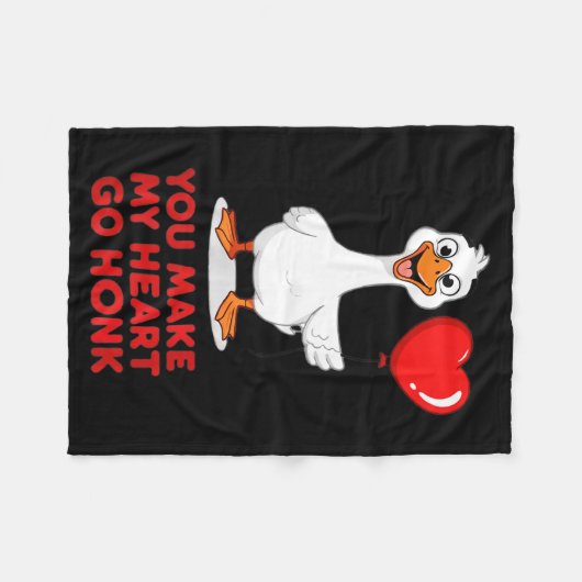 Funny You Make My Heart Go Honk Matching Valentine Fleece Deken (Voorkant (Horizontaal))