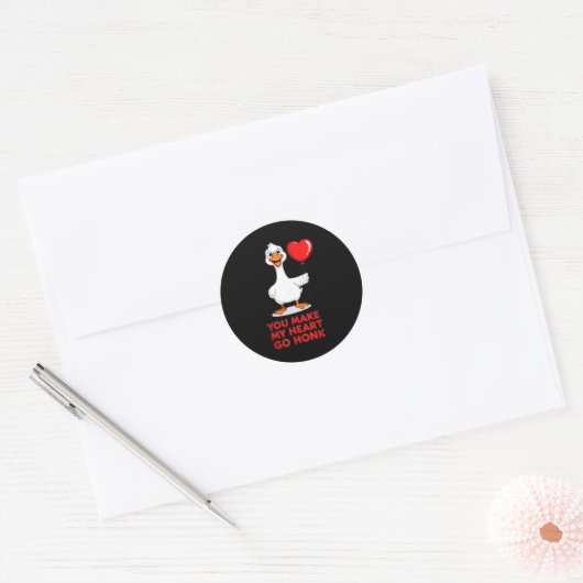 Funny You Make My Heart Go Honk Matching Valentine Ronde Sticker (Envelop)