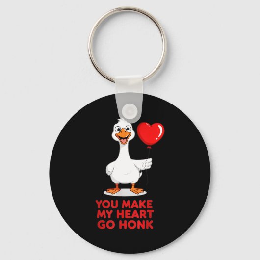 Funny You Make My Heart Go Honk Matching Valentine Sleutelhanger (Voorkant)