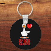 Funny You Make My Heart Go Honk Matching Valentine Sleutelhanger (Voorkant)
