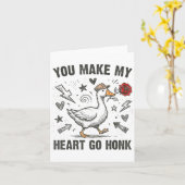 Funny You Make My Heart Go Honk Silly Goose Valent Kaart (Gele Bloem)
