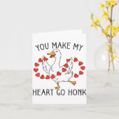 Funny You Make My Heart Go Honk Silly Goose Valent Kaart (Gele Bloem)