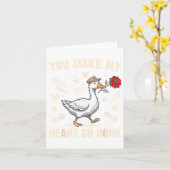 Funny You Make My Heart Go Honk Silly Goose Valent Kaart (Gele Bloem)