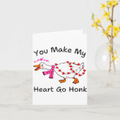 Funny You Make My Heart Go Honk Silly Goose Valent Kaart (Gele Bloem)