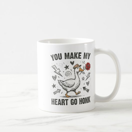 Funny You Make My Heart Go Honk Silly Goose Valent Koffiemok (Rechts)