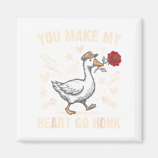 Funny You Make My Heart Go Honk Silly Goose Valent Magneet (Voorkant)