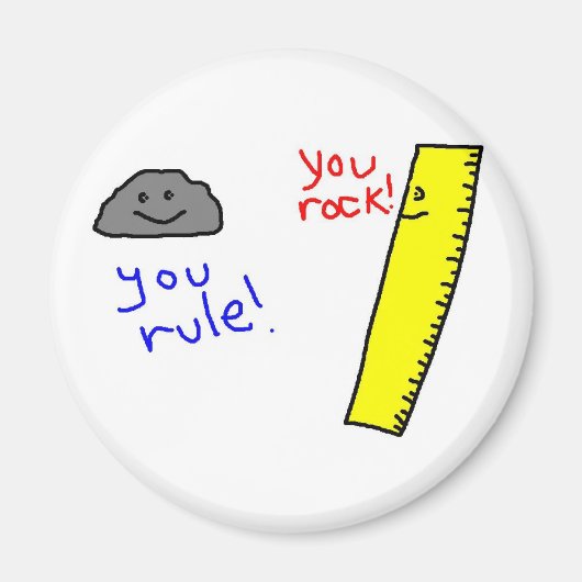 Funny "You Rock, You Rule"-producten Magneet (Voorkant)