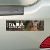 Funny Young Blacktail Deer glimlacht op fotograaf Bumpersticker (Op auto)