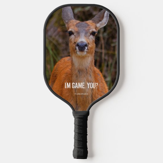Funny Young Blacktail Deer glimlacht op fotograaf Pickleball Paddle (Achterkant)
