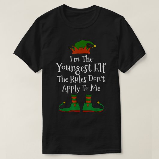Funny Youngest Elf Christmas Design T-shirt (Design voorkant)
