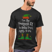 Funny Youngest Elf Christmas Design T-shirt (Voorkant)