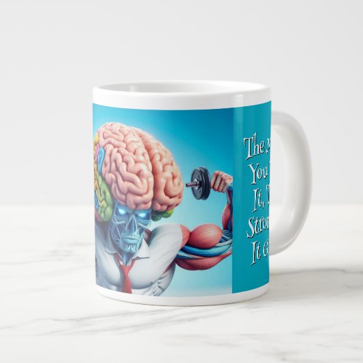 Funny Your Brain Is Like a Muscle Grote Koffiekop (Voorkant rechts)