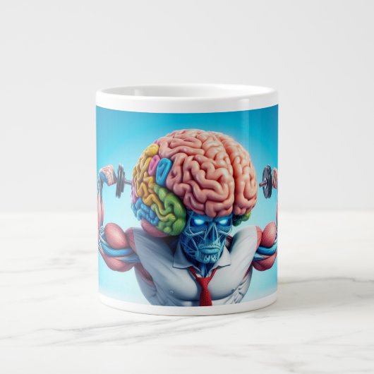 Funny Your Brain Is Like a Muscle Grote Koffiekop (Voorkant)