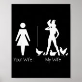 Funny Your Wife My Wife Chicken Lady Shirt, Farm L Poster (Voorkant)
