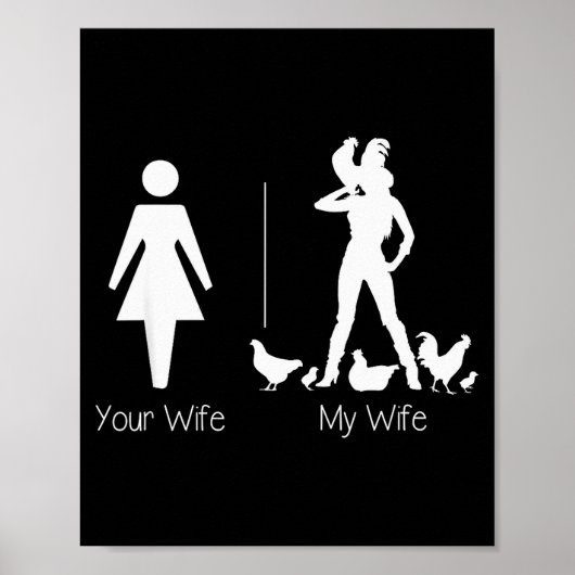 Funny Your Wife My Wife Chicken Lady Shirt, Farm L Poster (Voorkant)
