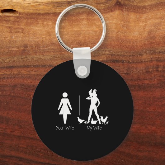 Funny Your Wife My Wife Chicken Lady Shirt, Farm L Sleutelhanger (Voorkant)