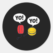 Funny Yoyo Ronde Sticker (Voorkant)