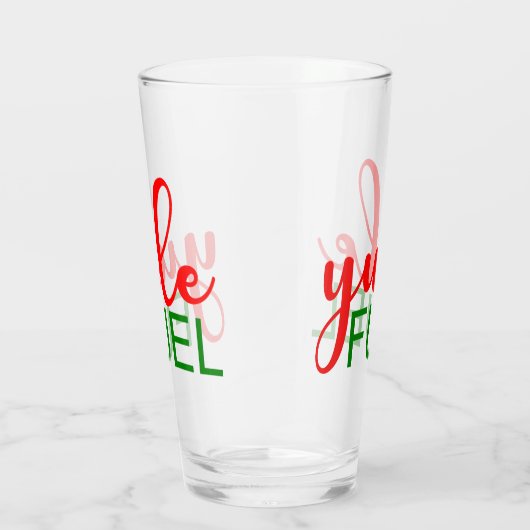 Funny Yule-kerstfeest Glas (Rechts)