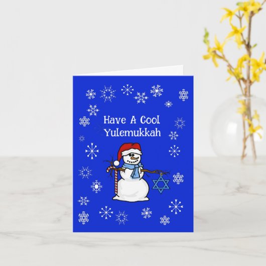 Funny Yulemukkah Chrismukkah Wenskaart Kaart (Gele Bloem)