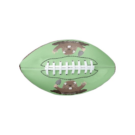 Funny zakgopher digging cartoon illustratie american football (Voorkant)