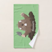 Funny zakgopher digging cartoon illustratie bad handdoek (Handdoek)