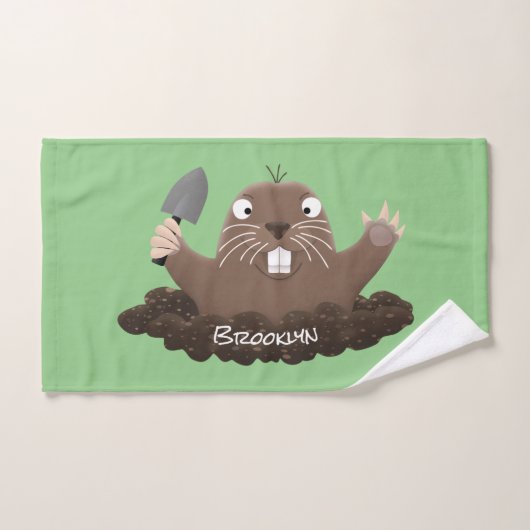 Funny zakgopher digging cartoon illustratie bad handdoek (Handdoek)