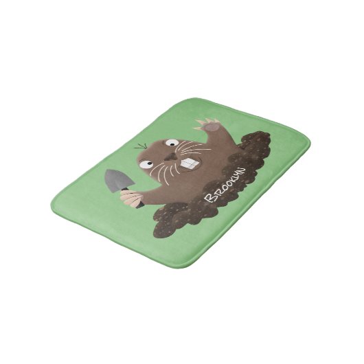 Funny zakgopher digging cartoon illustratie badmat (Gekanteld)