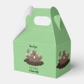 Funny zakgopher digging cartoon illustratie bedankdoosjes (Achterkant)