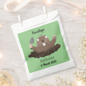 Funny zakgopher digging cartoon illustratie bedankzakje (Geknipt)