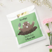 Funny zakgopher digging cartoon illustratie bedankzakje (Gezegeld)