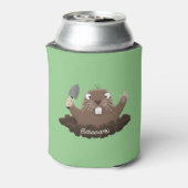 Funny zakgopher digging cartoon illustratie blikjeskoeler (Blikje Achterkant)