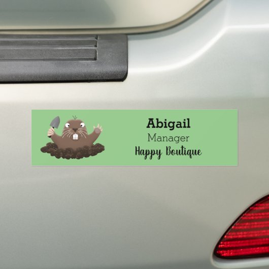 Funny zakgopher digging cartoon illustratie bumpersticker (Op auto)