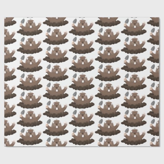 Funny zakgopher digging cartoon illustratie cadeaupapier (Vlak)