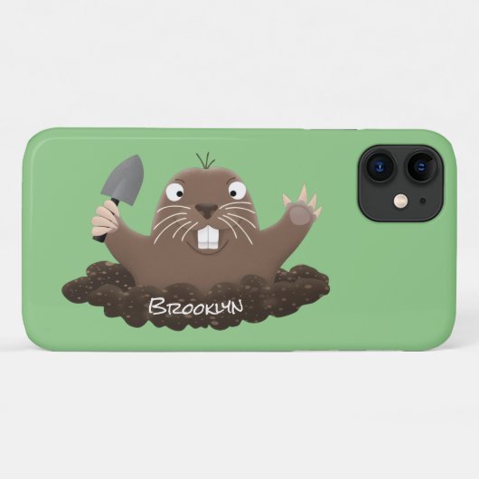 Funny zakgopher digging cartoon illustratie Case-Mate iPhone case (Achterkant (horizontaal))