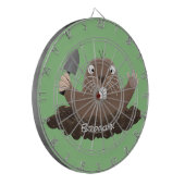 Funny zakgopher digging cartoon illustratie dartbord (Voorkant Links)