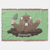 Funny zakgopher digging cartoon illustratie deken (Voorkant)