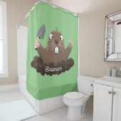 Funny zakgopher digging cartoon illustratie douchegordijn (In situ)