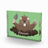 Funny zakgopher digging cartoon illustratie fotoblokken (Rechts)