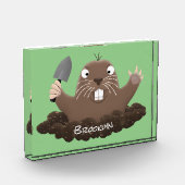 Funny zakgopher digging cartoon illustratie fotoblokken (Links)