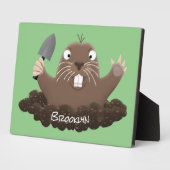 Funny zakgopher digging cartoon illustratie fotoplaat (Zijkant)