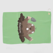 Funny zakgopher digging cartoon illustratie golfhanddoek (Horizontaal)